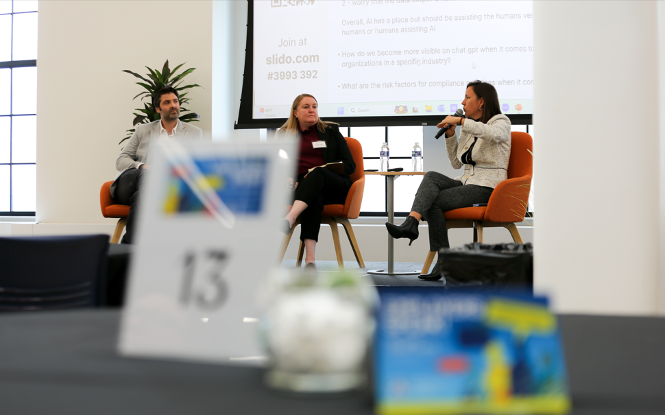 Panel discussion on AI in hospitality at Employers Speak, Kendall College