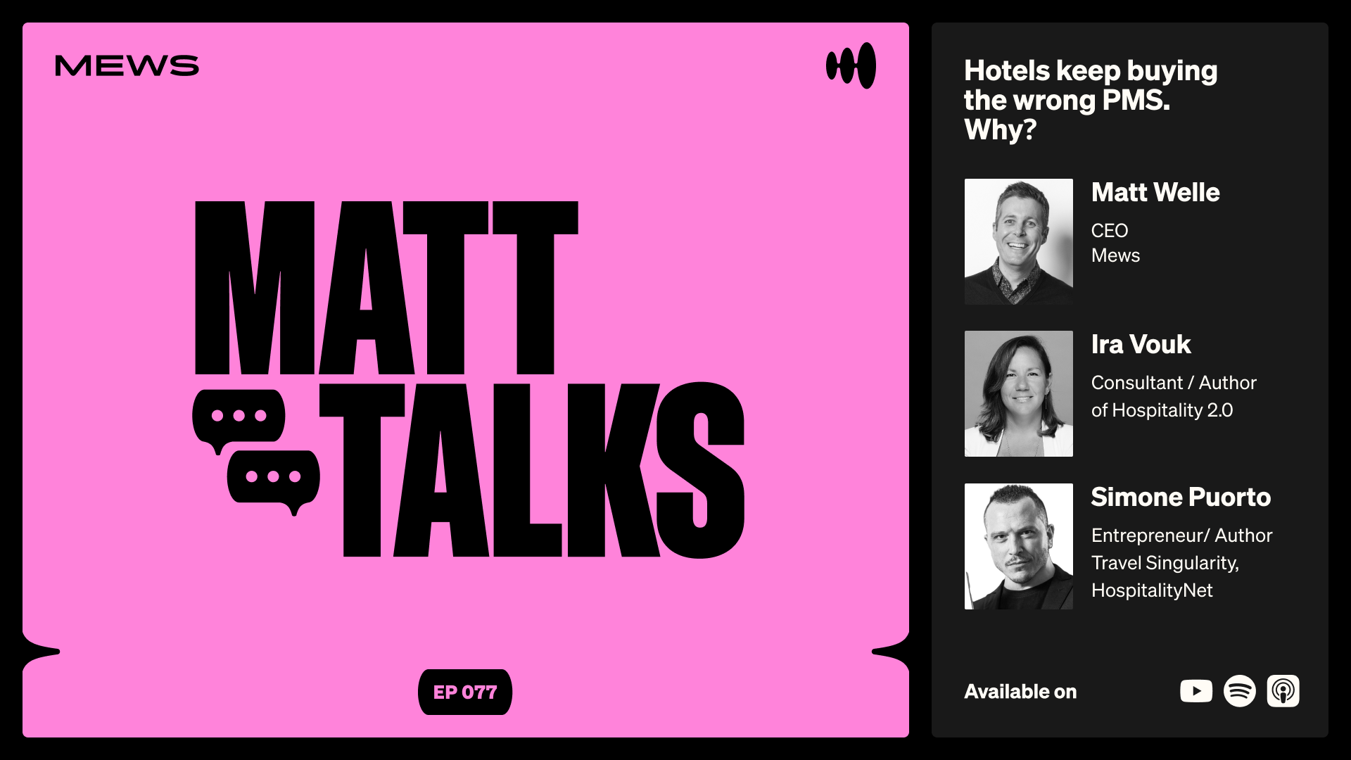 Matt Talks Hospitality episode with Ira Vouk and Simone Puorto