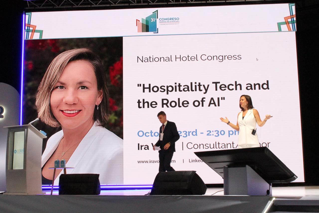Ira Vouk presenting at Cotelco National Hotel Congress